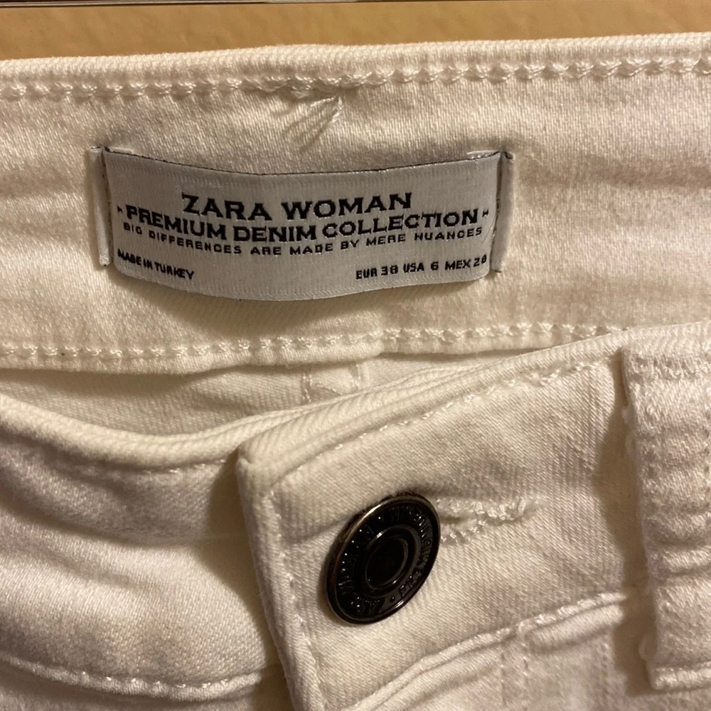 Zara white denim jeans